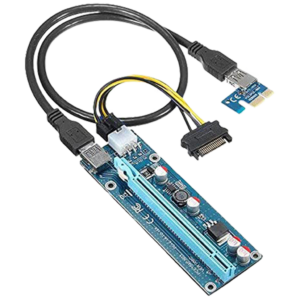 Tarjeta Qnine Riser Extension Pci Express 1X a 16X Extender USB3.0 6pin MOLEX a SATA para dispositivo Bitcoin Ethereum Litecoin